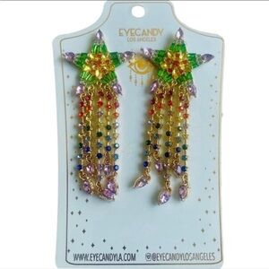 Eye Candy Multicolor Starburst Earrings Christmas New Year